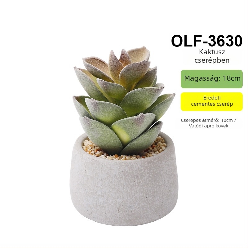 Retro műanyag kaktusz bonsai cementes edényben irodába • Márka Olif • Anyag PU • Készítés: Egyéb • Típus: Kaktusz