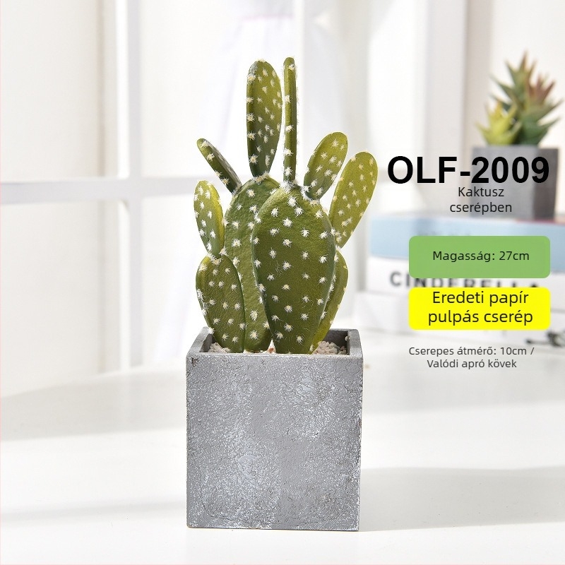 Retro műanyag kaktusz bonsai cementes edényben irodába • Márka Olif • Anyag PU • Készítés: Egyéb • Típus: Kaktusz