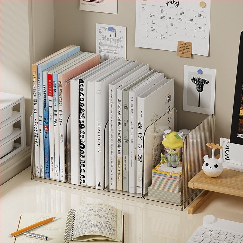 Átlátszó asztali könyvtartó, műanyag, modell: Book Stand, nettó tömeg 180