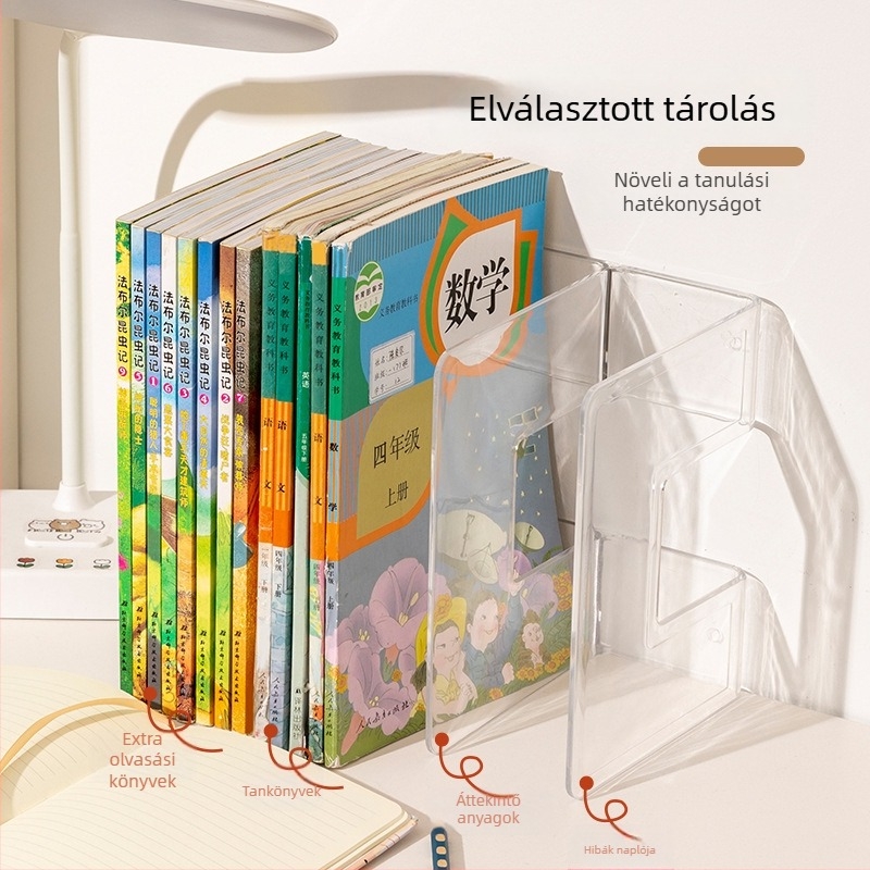 Asztali könyvtartó szeparátorokkal, műanyag, modell 38011215 (Modell: 38011215, Anyag: Műanyag, Importált: Nem, IP engedély: Nem)