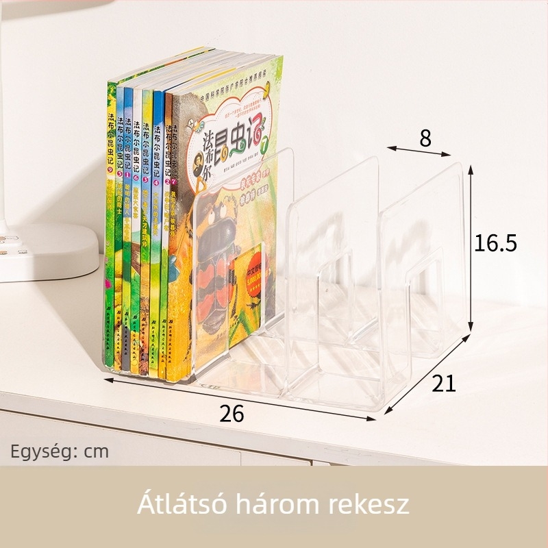 Asztali könyvtartó szeparátorokkal, műanyag, modell 38011215 (Modell: 38011215, Anyag: Műanyag, Importált: Nem, IP engedély: Nem)