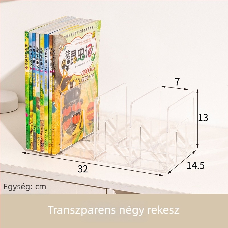 Asztali könyvtartó szeparátorokkal, műanyag, modell 38011215 (Modell: 38011215, Anyag: Műanyag, Importált: Nem, IP engedély: Nem)