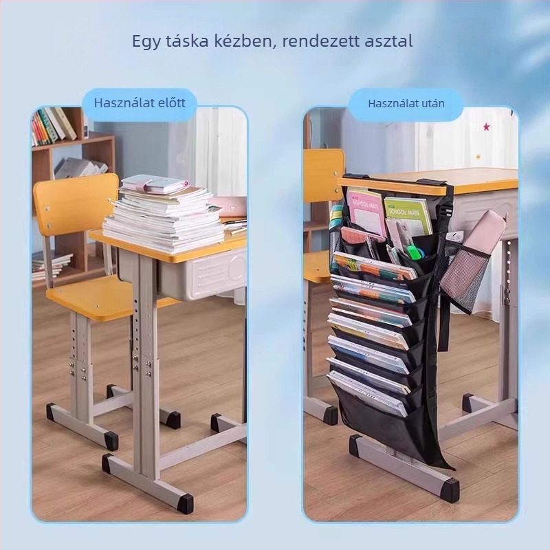 Deli asztali függő könyv táska, textil anyag, nagy kapacitás, modell 72364, 0,62 kg