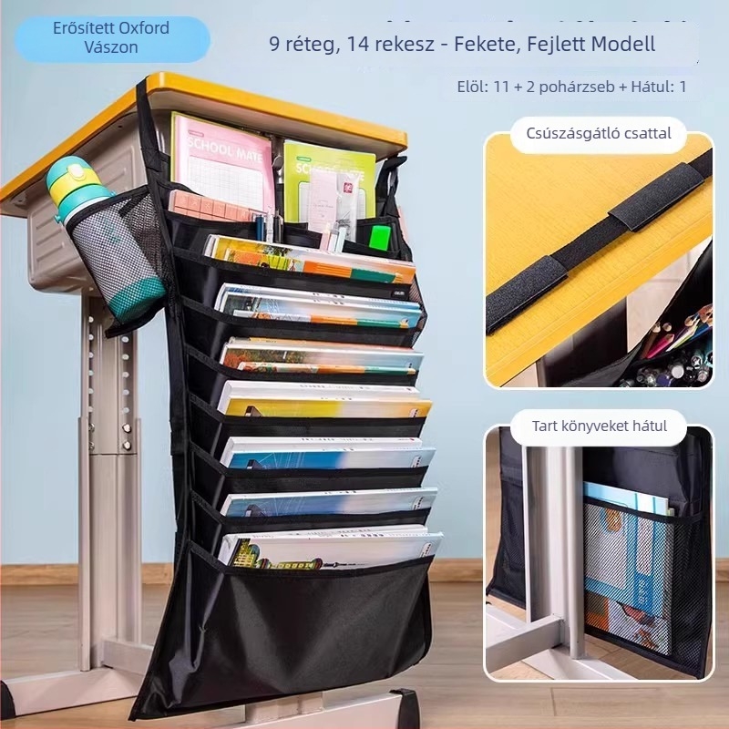 Deli asztali függő könyv táska, textil anyag, nagy kapacitás, modell 72364, 0,62 kg