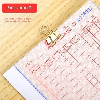 Sarokklipsz iratokhoz, fémből, csomagolás: műanyag tubus, modell: iratkötő klipsz