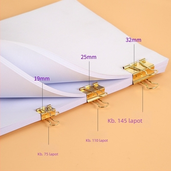 Sarokklipsz iratokhoz, fémből, csomagolás: műanyag tubus, modell: iratkötő klipsz