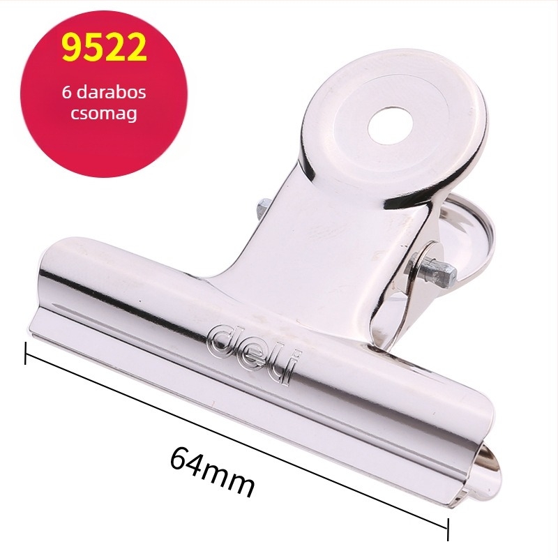 Deli nagy rozsdamentes acél klip – fém dokumentumklip, modellek 9520–9526