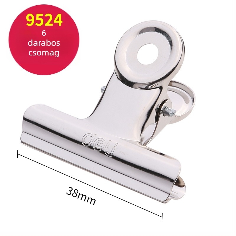 Deli nagy rozsdamentes acél klip – fém dokumentumklip, modellek 9520–9526
