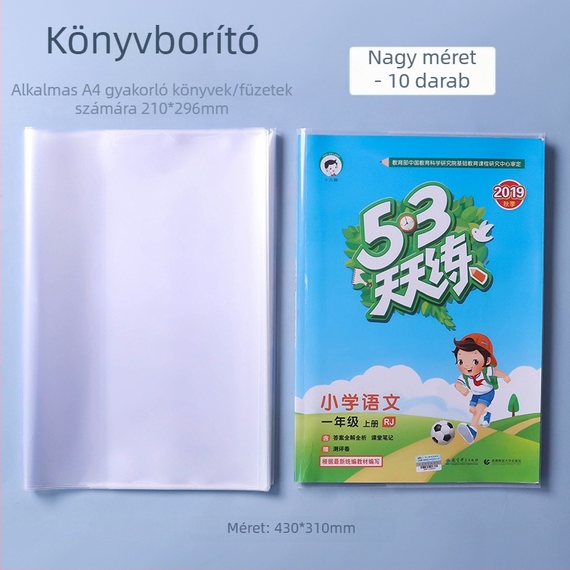 Könyvborító, átlátszó matt, öntapadós, PP anyag