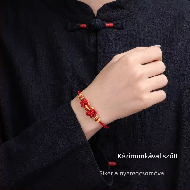 Kézzel kötött zsinór karkötő, etnikus stílus, uniszex, 2025 nyári megjelenés