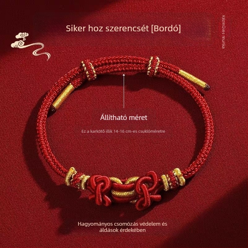 Kézzel kötött zsinór karkötő, etnikus stílus, uniszex, 2025 nyári megjelenés