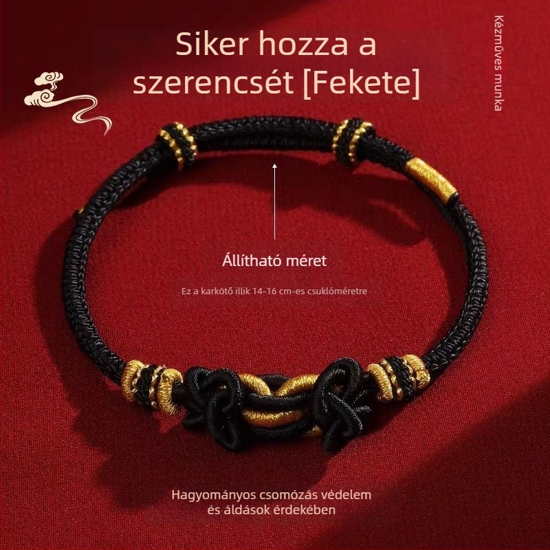 Kézzel kötött zsinór karkötő, etnikus stílus, uniszex, 2025 nyári megjelenés