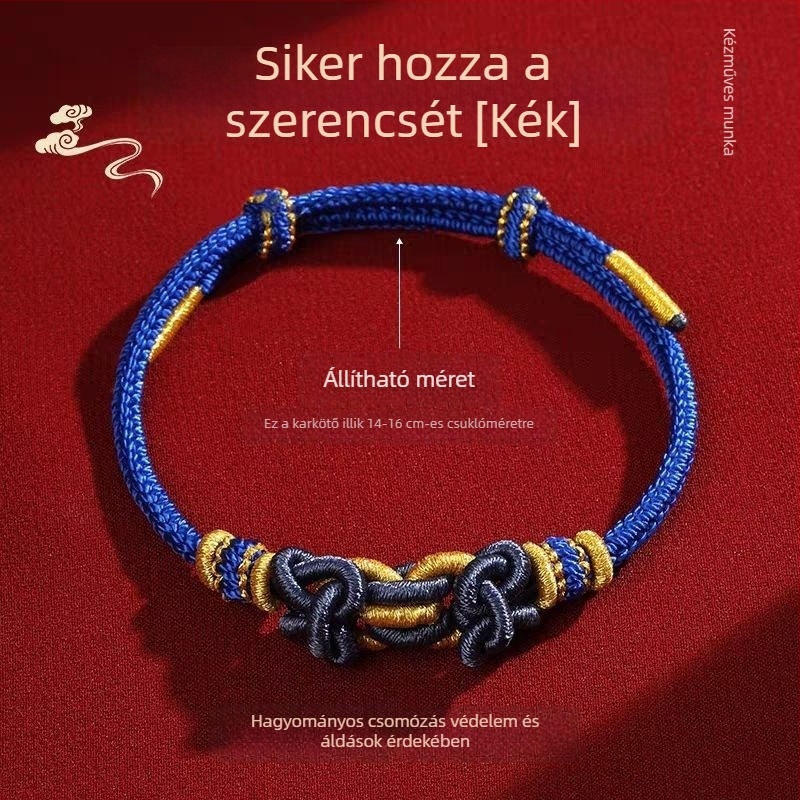 Kézzel kötött zsinór karkötő, etnikus stílus, uniszex, 2025 nyári megjelenés