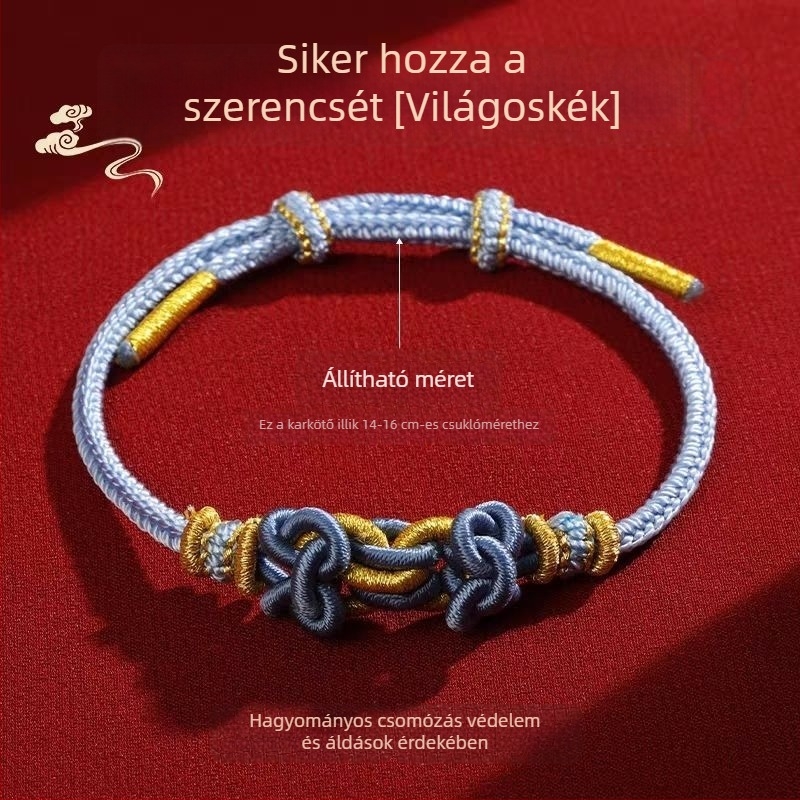 Kézzel kötött zsinór karkötő, etnikus stílus, uniszex, 2025 nyári megjelenés