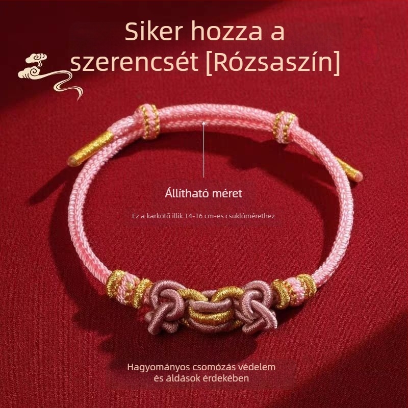 Kézzel kötött zsinór karkötő, etnikus stílus, uniszex, 2025 nyári megjelenés