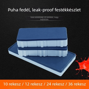 Festékes doboz diákoknak (Soft-Cover sorozat) — műanyag, téglalap alakú, 10/12/24/36 rekesz, Xupeng