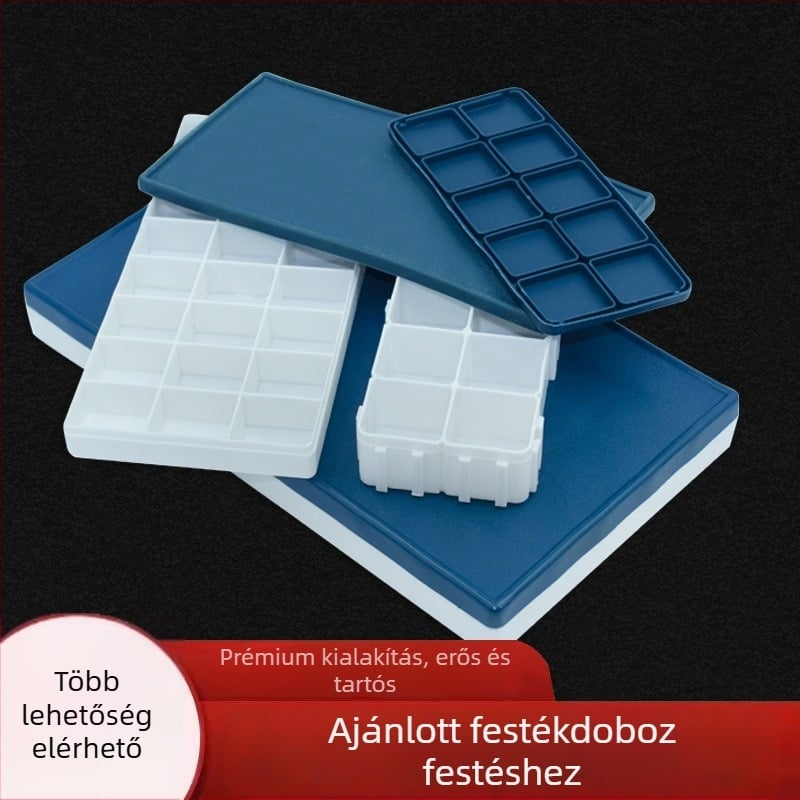 Festékes doboz diákoknak (Soft-Cover sorozat) — műanyag, téglalap alakú, 10/12/24/36 rekesz, Xupeng