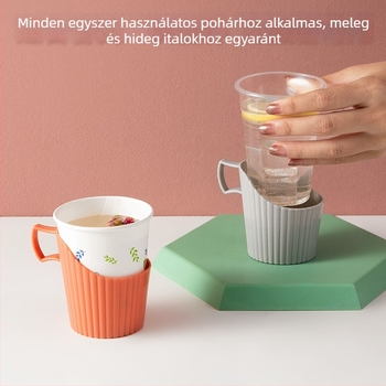 Defu műanyag pohártartó, kínai stílus, egyszerű dizájn, hőszigetelő, 96 darabos csomag