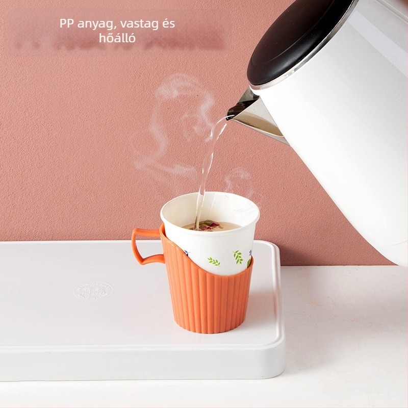 Defu műanyag pohártartó, kínai stílus, egyszerű dizájn, hőszigetelő, 96 darabos csomag