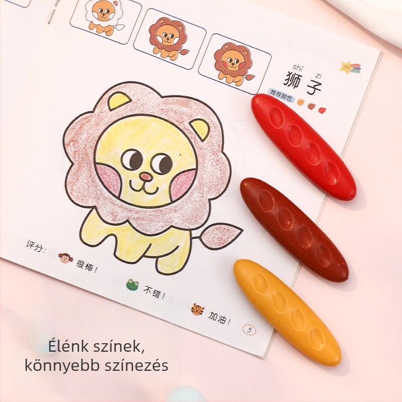 Gyerekeknek készült műanyag kréták grafitis festéshez, mogyoró alakú, ovális test, Kréta sorozat, logó nyomtatva, testreszabás elérhető