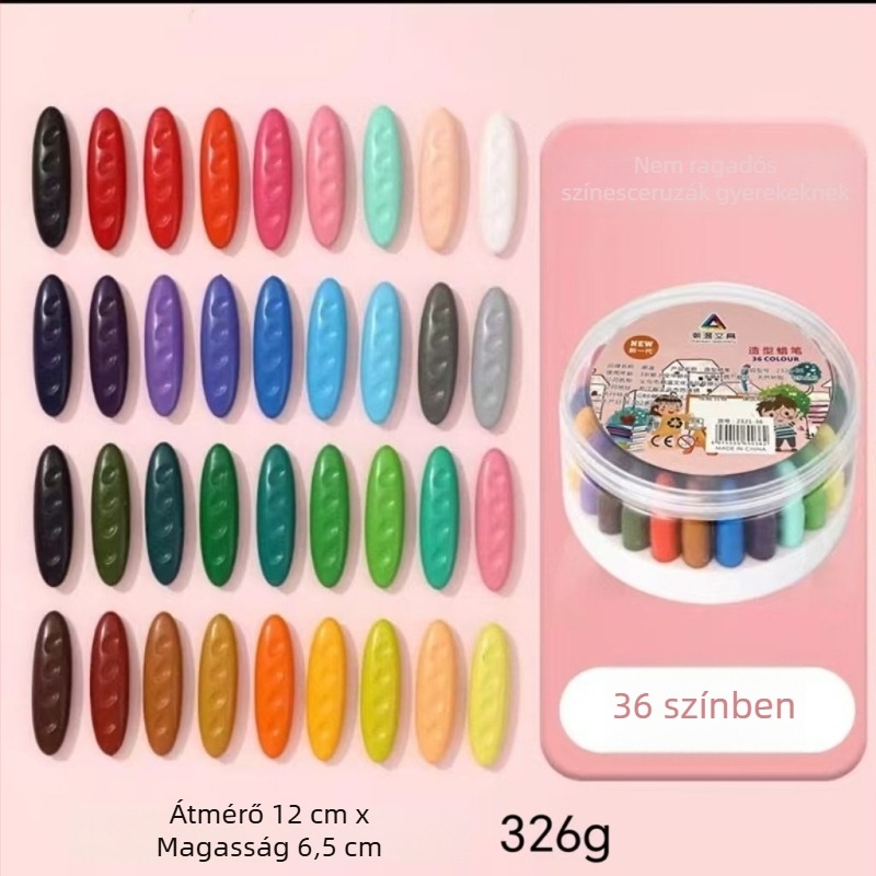 Gyerekeknek készült műanyag kréták grafitis festéshez, mogyoró alakú, ovális test, Kréta sorozat, logó nyomtatva, testreszabás elérhető