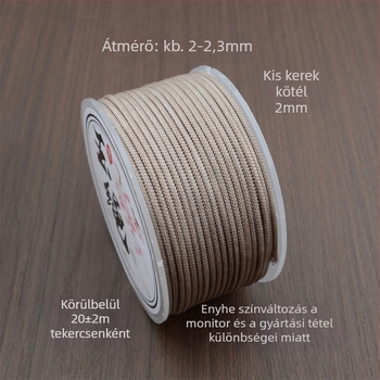 Jade Rope 2m kézzel szőtt kötél karkötők és medálok számára, matt felület, visszaforduló mintázat, egyszerű stílus