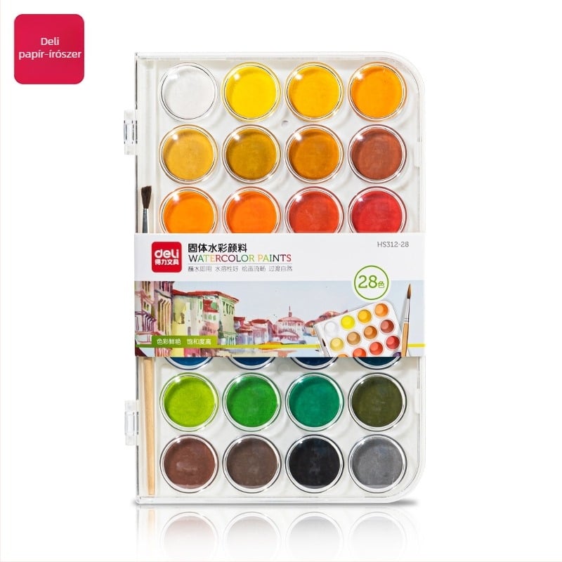 Deli ásványi pigment akvarellfesték készlet, dobozos kivitel kezdőknek és gyerekeknek