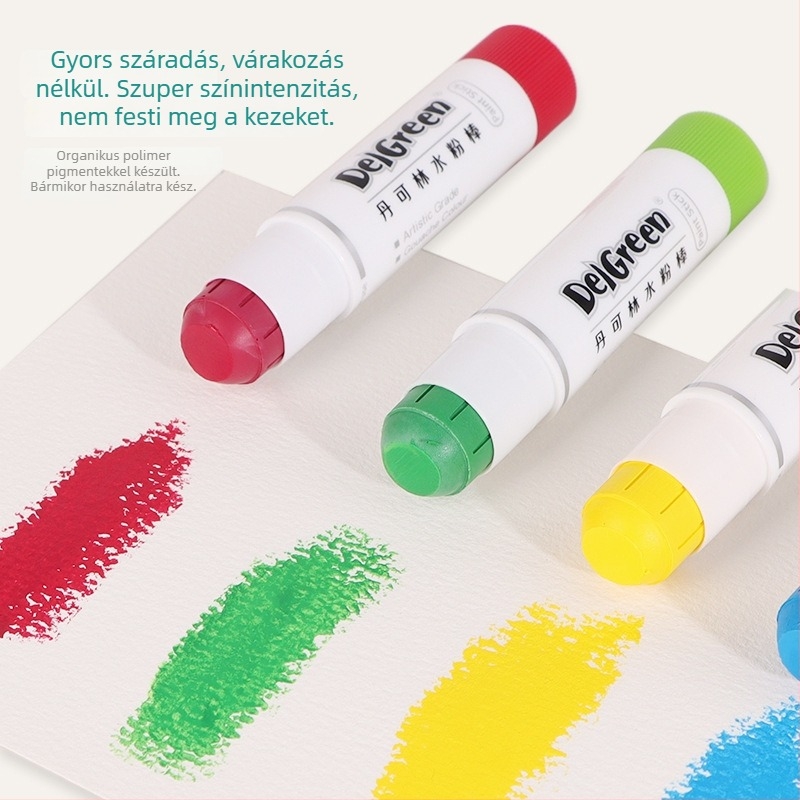 Gyerekeknek szóló szilárd gouache stick – vízoldható, forgó, dobozos csomagolás, ajándékhoz megfelelő a Deigreen/Dancolin