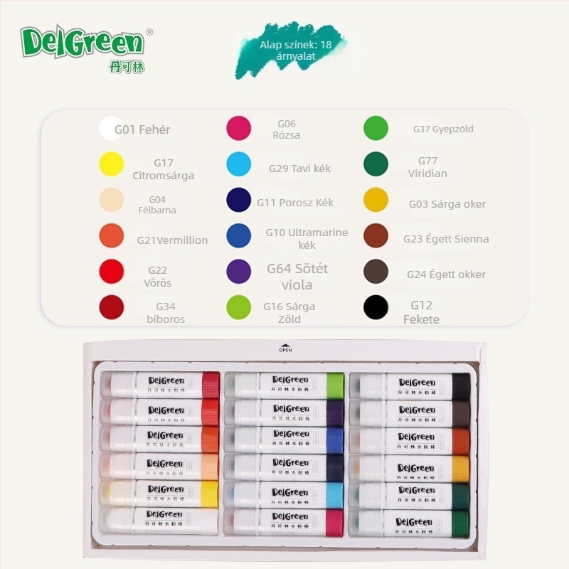 Gyerekeknek szóló szilárd gouache stick – vízoldható, forgó, dobozos csomagolás, ajándékhoz megfelelő a Deigreen/Dancolin