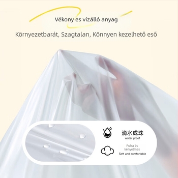 Gyerekeknek szóló egyszer használatos esőköpeny – rajzfilm stílus, PVC anyag, vízálló PU ragasztóréteg, kültéri túrázáshoz