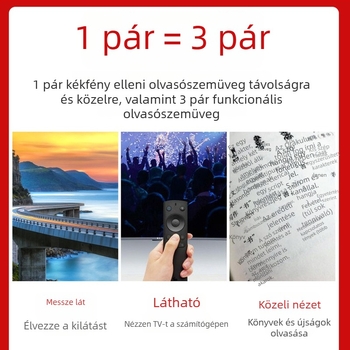 Összecsukható progresszív multifokális szemüveg presbiopiához fotókróm lencsékkel, kékfény-szűrővel és aszferikus lencsékkel