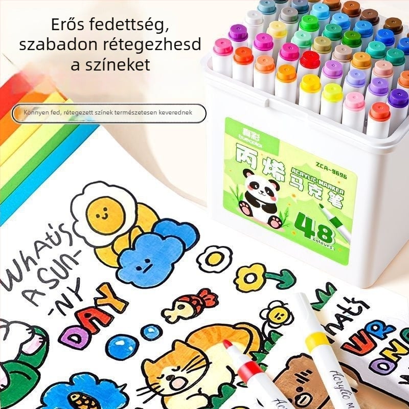 True Color puha hegyű akril marker toll művészethez, nagy kapacitás, alapcsomagolás