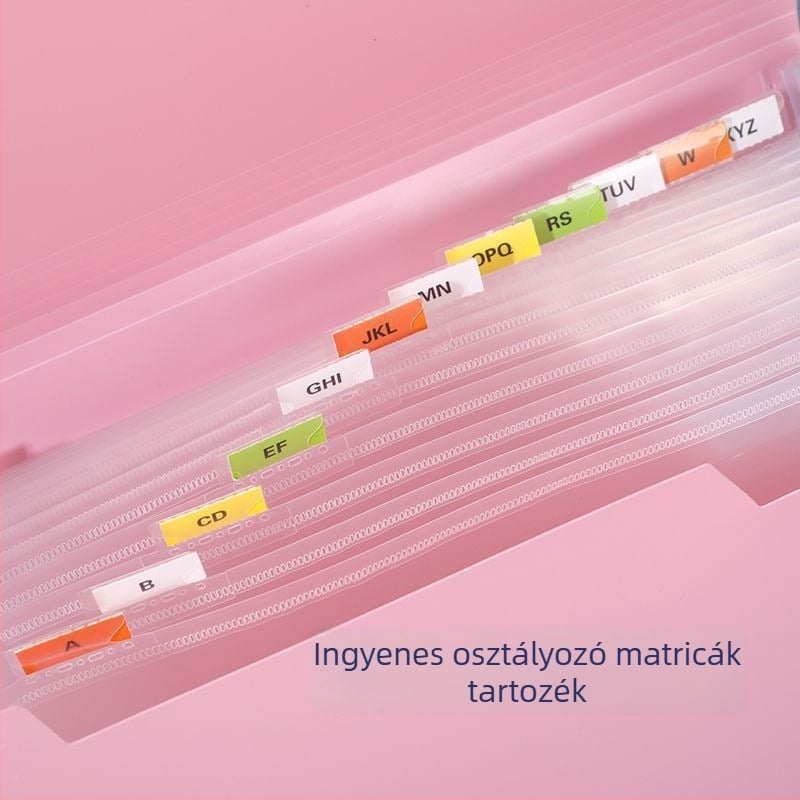 Akor-deon fájlorganizer, 13 rekesz, PP műanyag, külső falvastagság 0,5 mm / belső 0,12 mm, nagy kapacitás