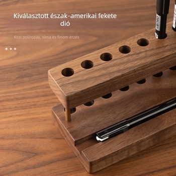 Fából készült toll- és ecsettartó, teaceremónia állvány — Modell 8044; Anyag: Fa; Ajándékhoz ajánlott: születésnap, kitüntetés