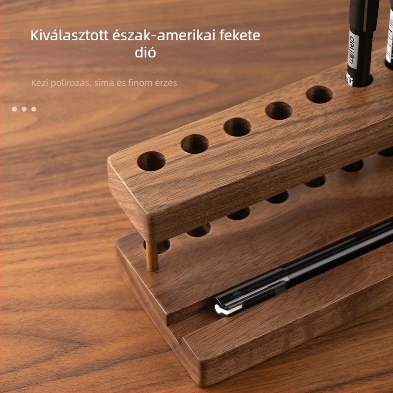 Fából készült toll- és ecsettartó, teaceremónia állvány — Modell 8044; Anyag: Fa; Ajándékhoz ajánlott: születésnap, kitüntetés