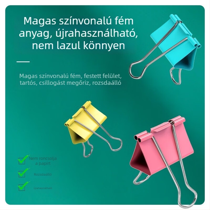 Deli fém klipek készlet – dokumentumklipszek gyűjteménye