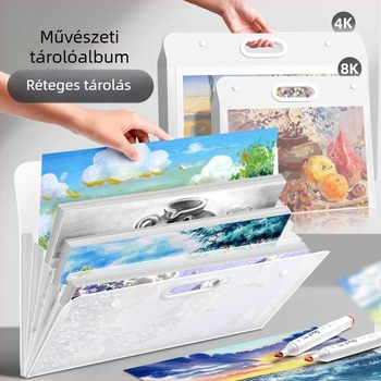 Művészeti papírok tároló albuma, műanyagból, modell LZ-DCHC, márka Good, 4 oldal, logó nyomtatása: Igen