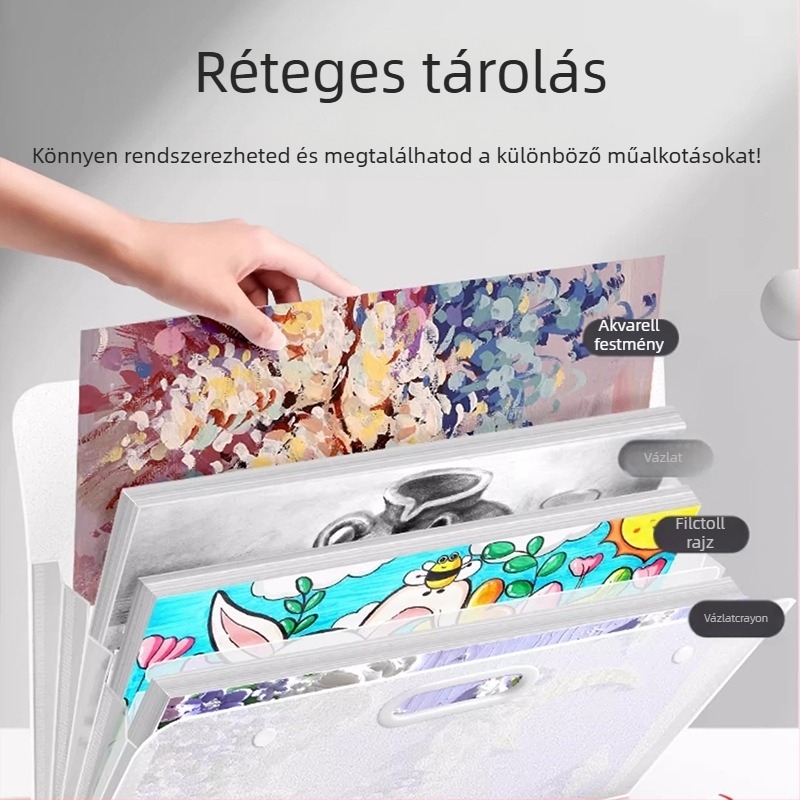 Művészeti papírok tároló albuma, műanyagból, modell LZ-DCHC, márka Good, 4 oldal, logó nyomtatása: Igen