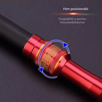 Szénszálas teleszkópos hálóbot, összecsukható, kettős használat, többirányú forgás