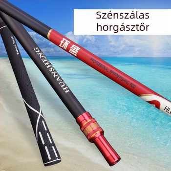 Szénszálas teleszkópos hálóbot, összecsukható, kettős használat, többirányú forgás