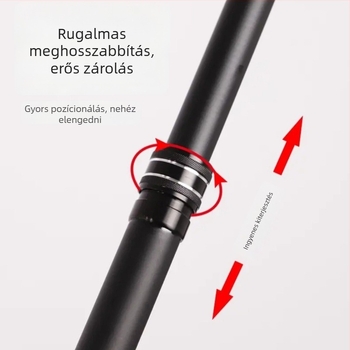 Szénszálas halászhálóbot kettős markolattal, állítható hosszúság