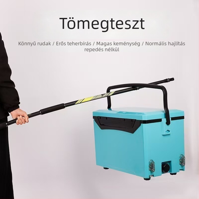 Szénszálas halászhálóbot kettős markolattal, állítható hosszúság