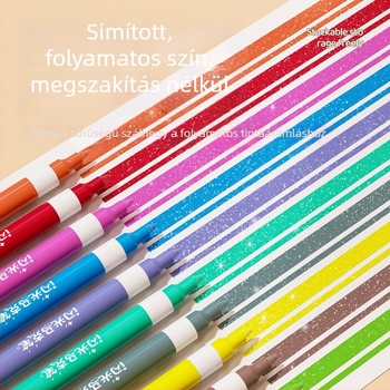 Puha végű glitter marker toll, perles-szerű akvarellhatás, általános iskolásoknak; márka: Egyéb