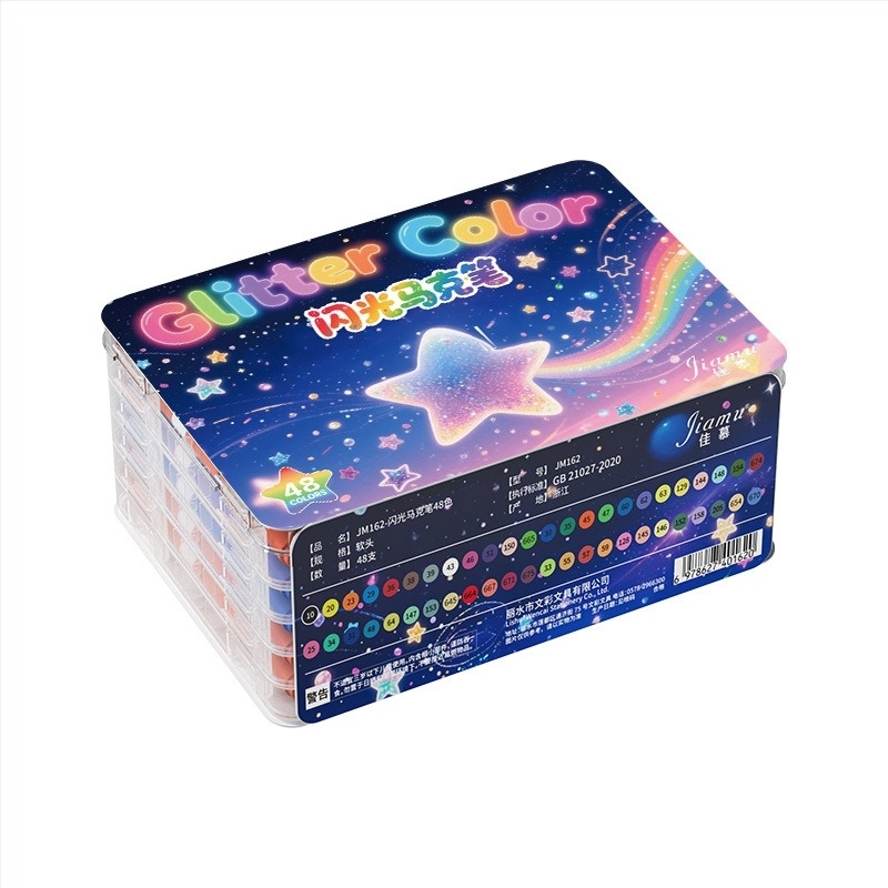 Puha végű glitter marker toll, perles-szerű akvarellhatás, általános iskolásoknak; márka: Egyéb