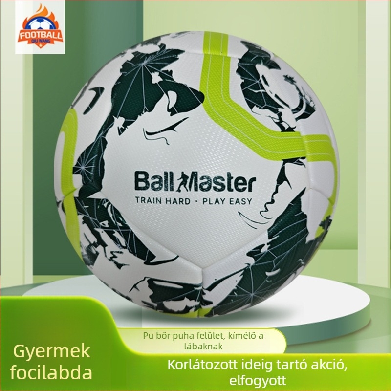 Gyerekeknek szóló 3/4 méretű PU bőr futballlabda, kültéri edzésekhez, tartós és kopásálló