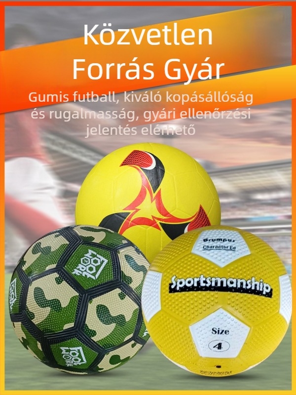 Gumi futball-labda – kopásálló, ütésálló, elasztikus, sima felület, granuláris textúra
