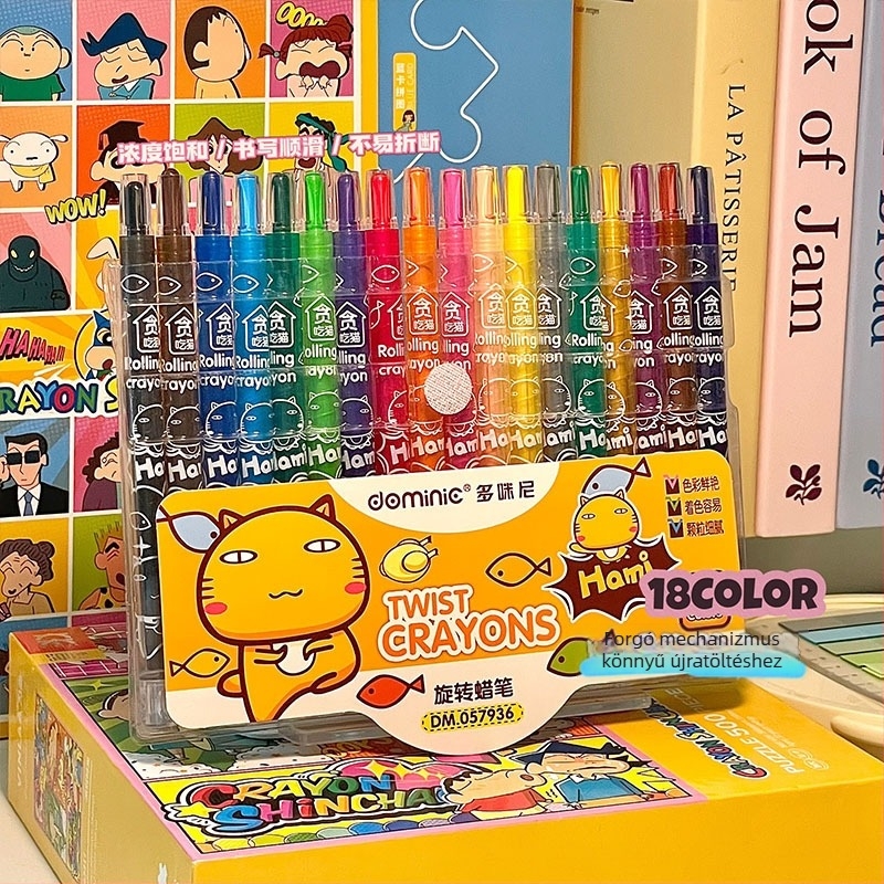 Viaszos krétaszett, 36 szín, mosható gyerekeknek, modell 0579, sorozat 0579, műanyag ház, márka Believe in harmony