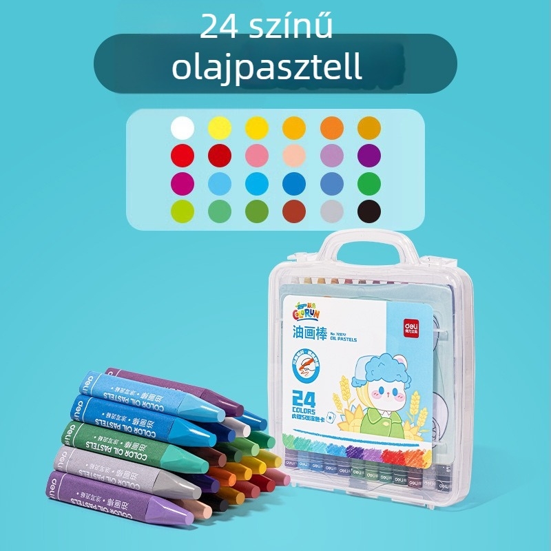 Deli olajpasztell gyerekeknek – Modell 72070, festéshez, gömbölyű hegy, importálás nélkül