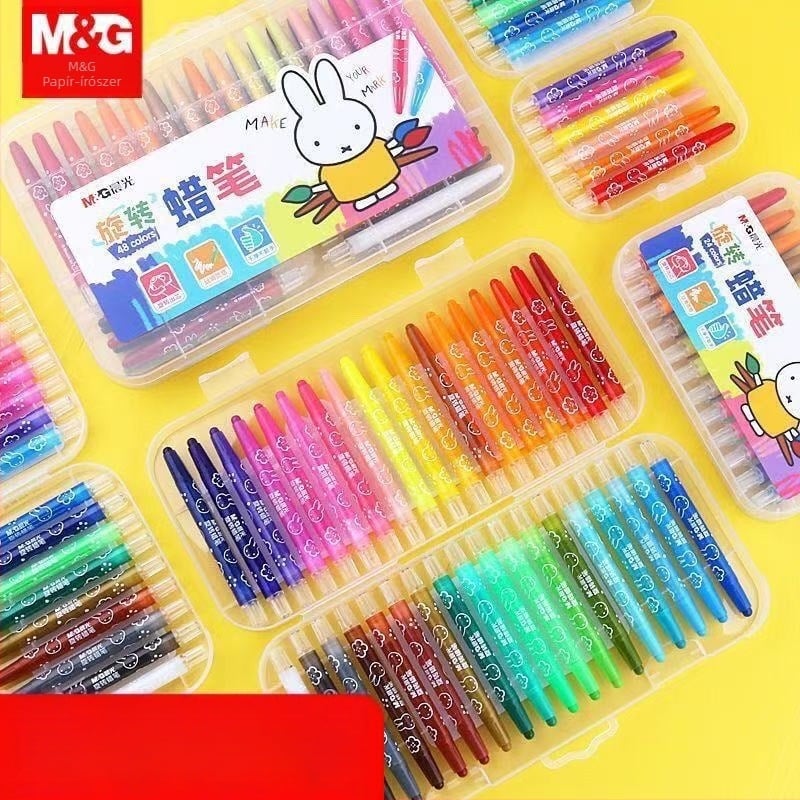 Morning Light X4323 forgó olajpasztell készlet festéshez, kerek hegy, műanyag ház, utántöltő színek 12/24/36