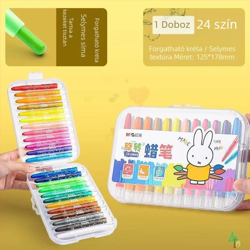 Morning Light X4323 forgó olajpasztell készlet festéshez, kerek hegy, műanyag ház, utántöltő színek 12/24/36